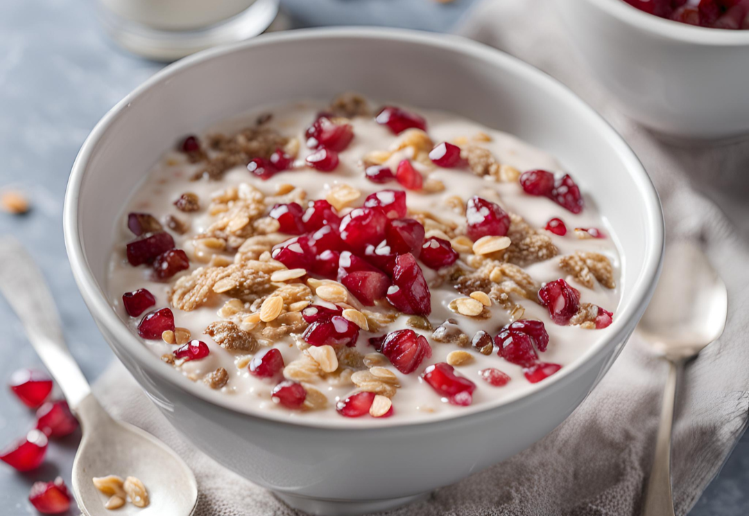 Leinsamen-Granola mit Granatapfel