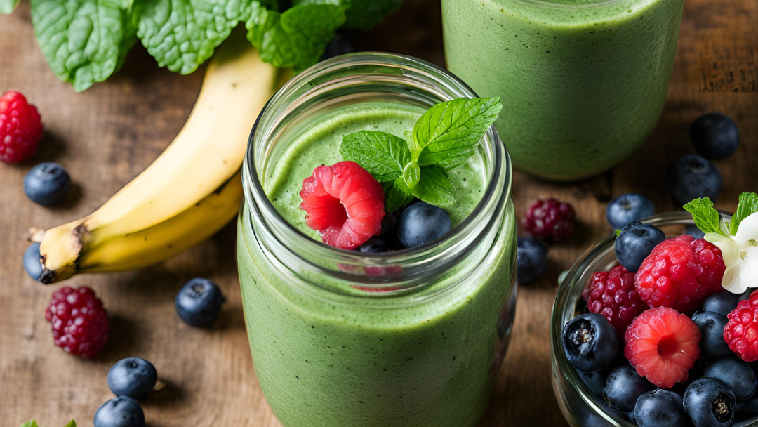 Grüner Smoothie mit Minze