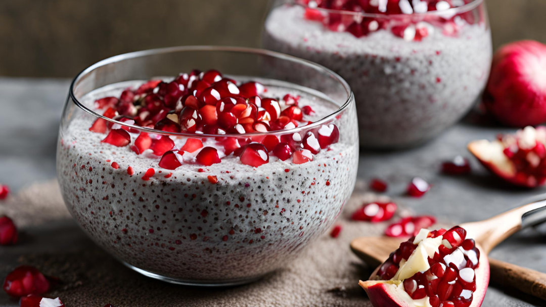 Chia-Pudding mit Granatapfel