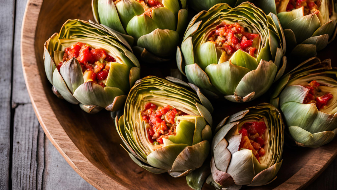 Paprika-Gefüllte Artischockenherzen
