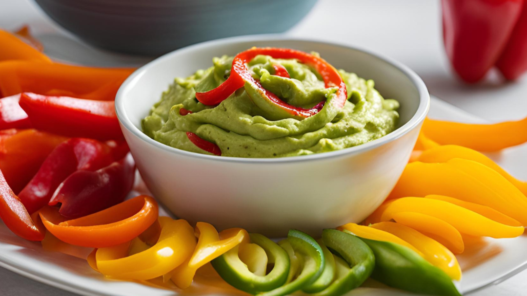Paprika mit Guacamole