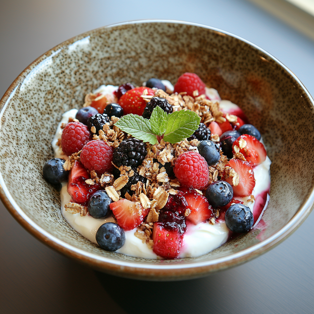 Beeren-Quark-Bowl