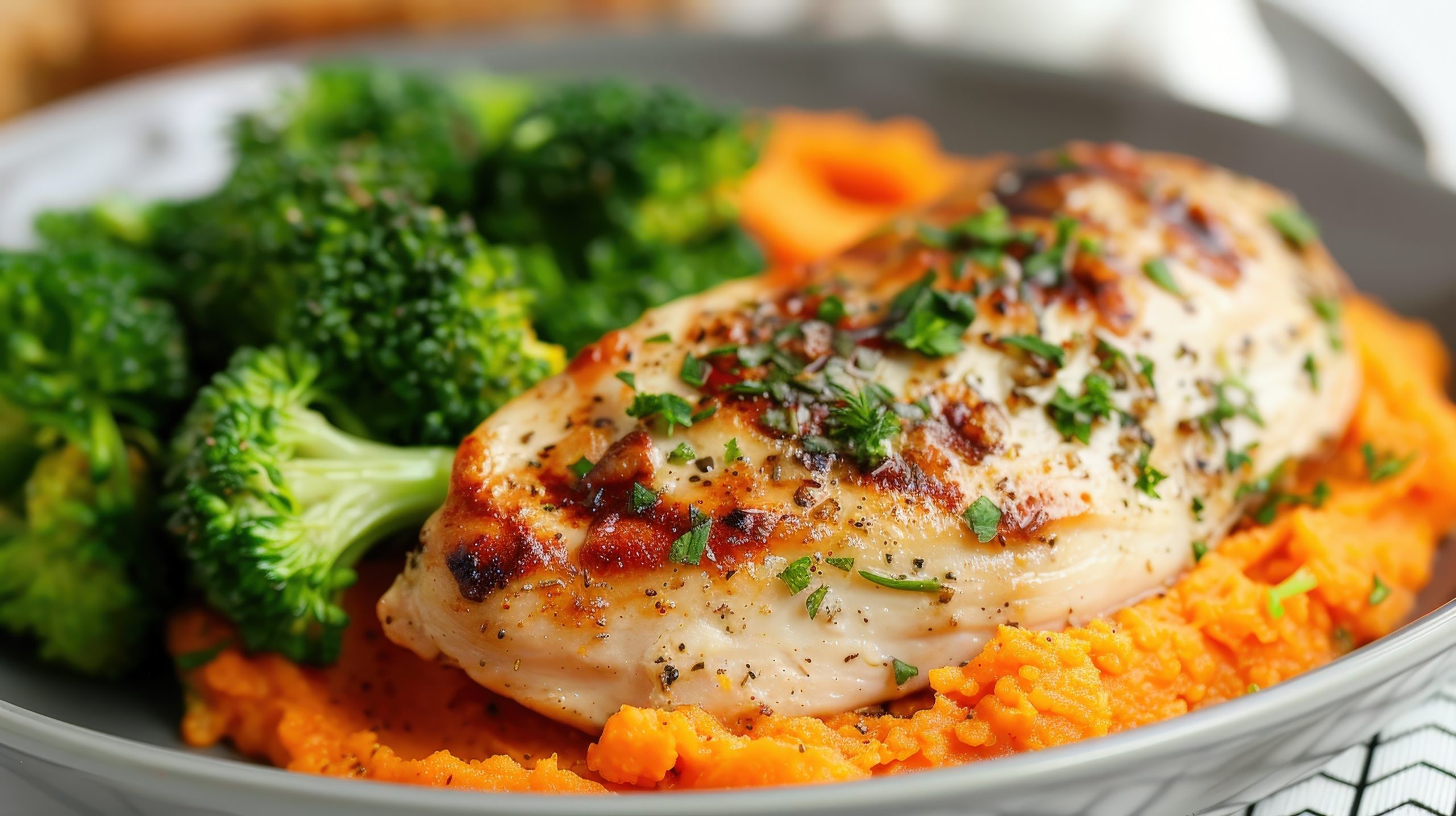 Hähnchenbrust mit Süßkartoffelpüree