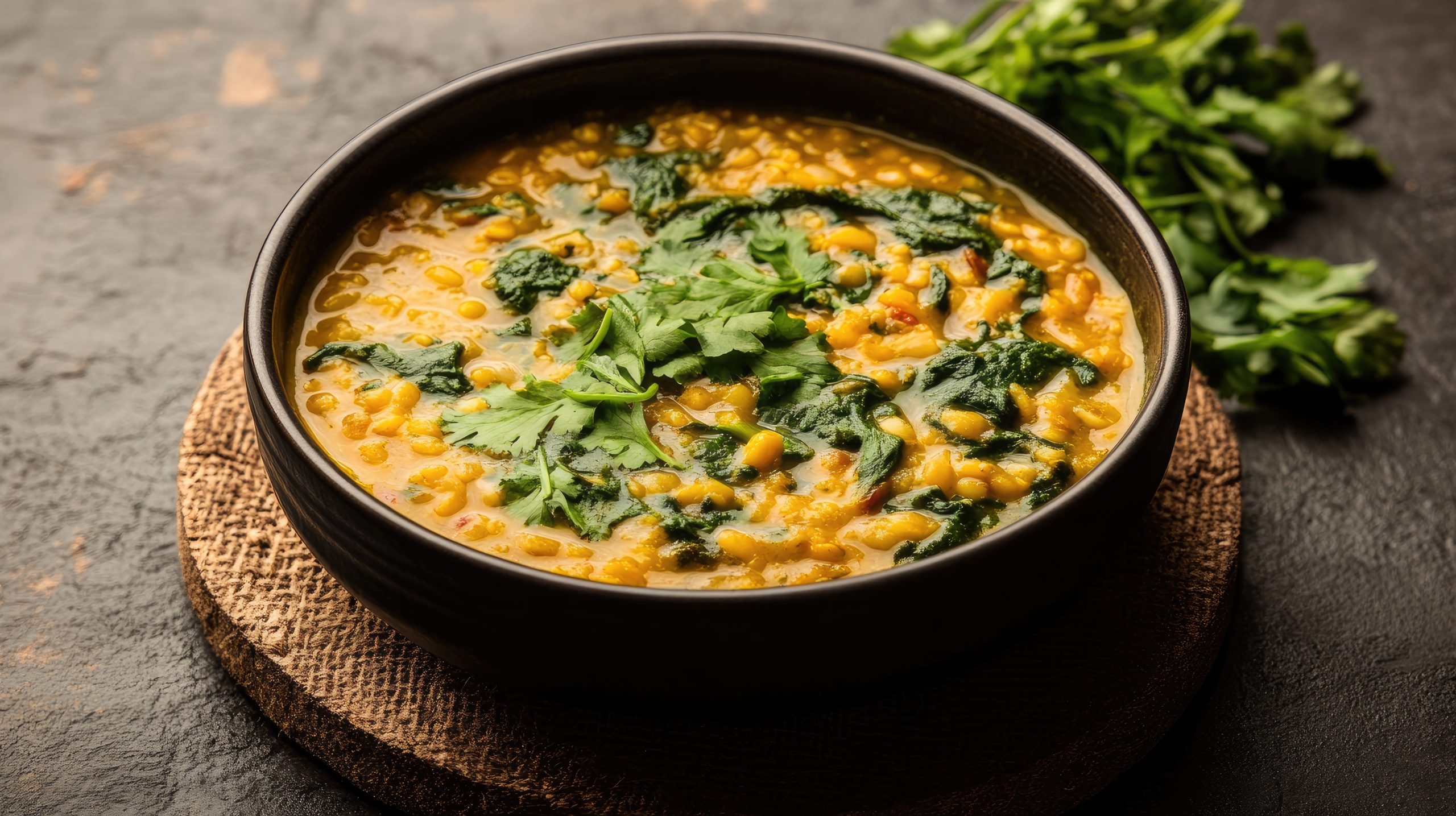 Linsen-Dal mit Spinat