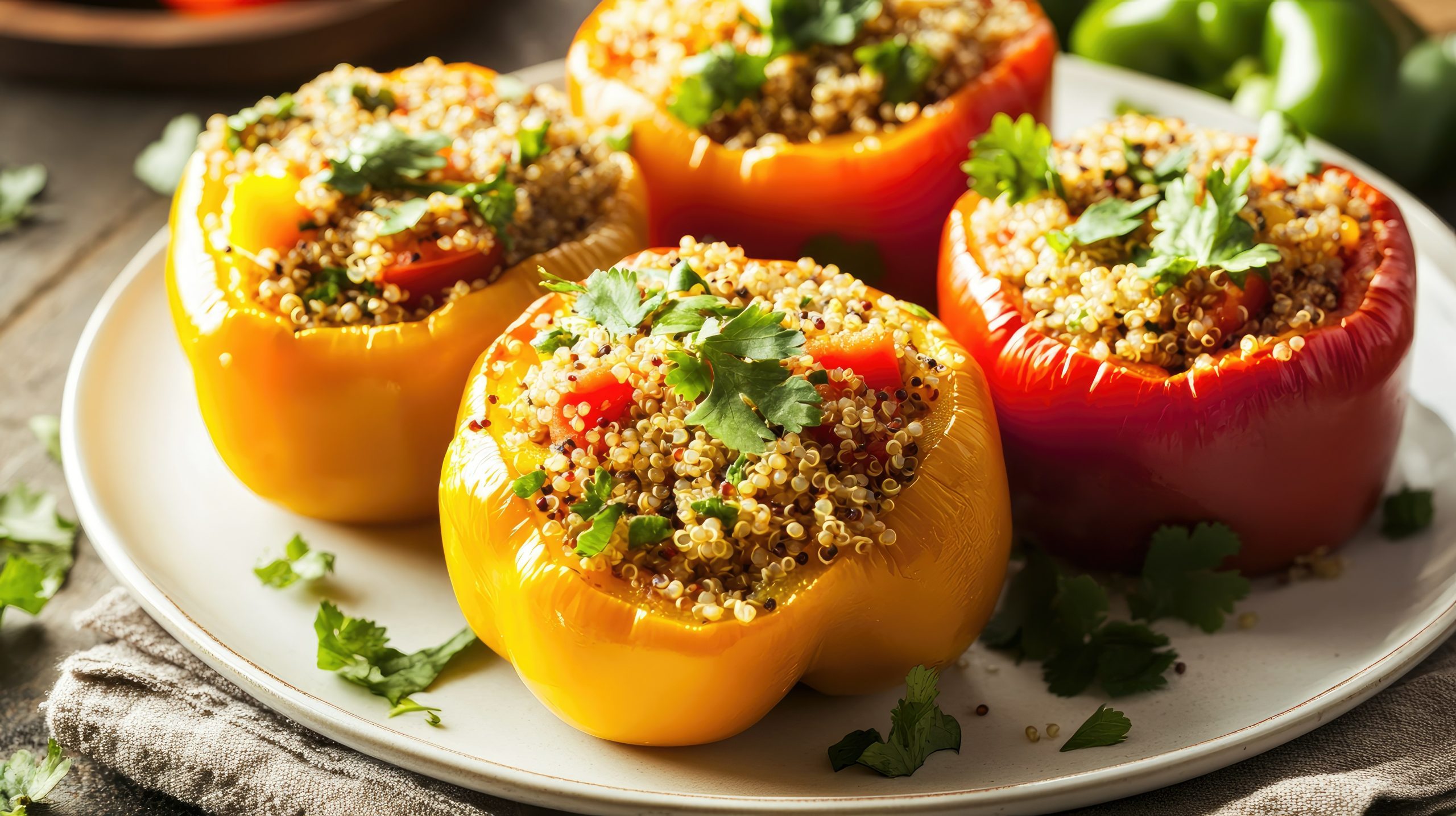 Gefüllte Paprika mit Gemüse und Quinoa