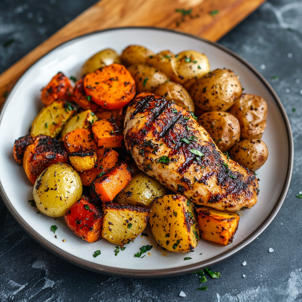 Ofengemüse mit Hähnchenbrust