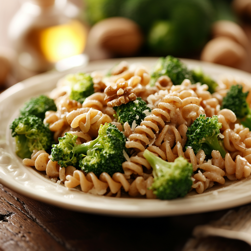 Vollkorn-Pasta mit Brokkoli und Walnüssen